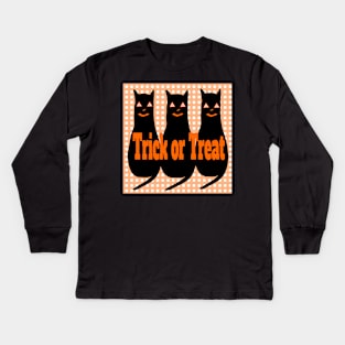 3 SPOOKY CATS Kids Long Sleeve T-Shirt